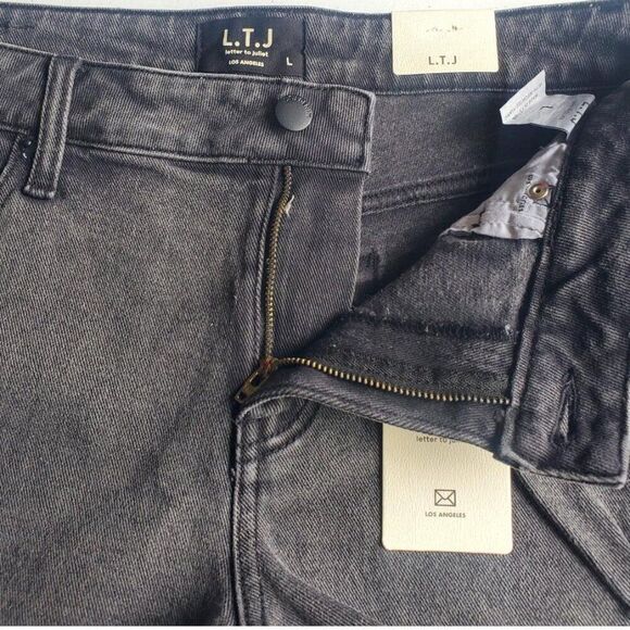 Anthropologie LTJ Letter to Juliet Acid Black cut off jean shorts NWT size xl - Picture 4 of 11